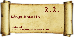 Kónya Katalin névjegykártya