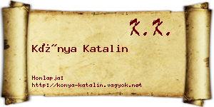 Kónya Katalin névjegykártya